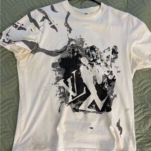 Louis Vuitton White and Black Short Sleeve Tee